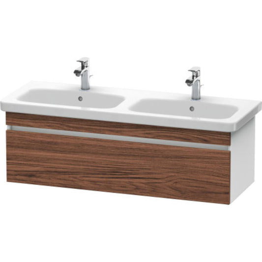 Duravit DuraStyle 48" x 16" x 18" One Drawer Wall-Mount Vanity Unit in Walnut Dark and White (DS639802118)