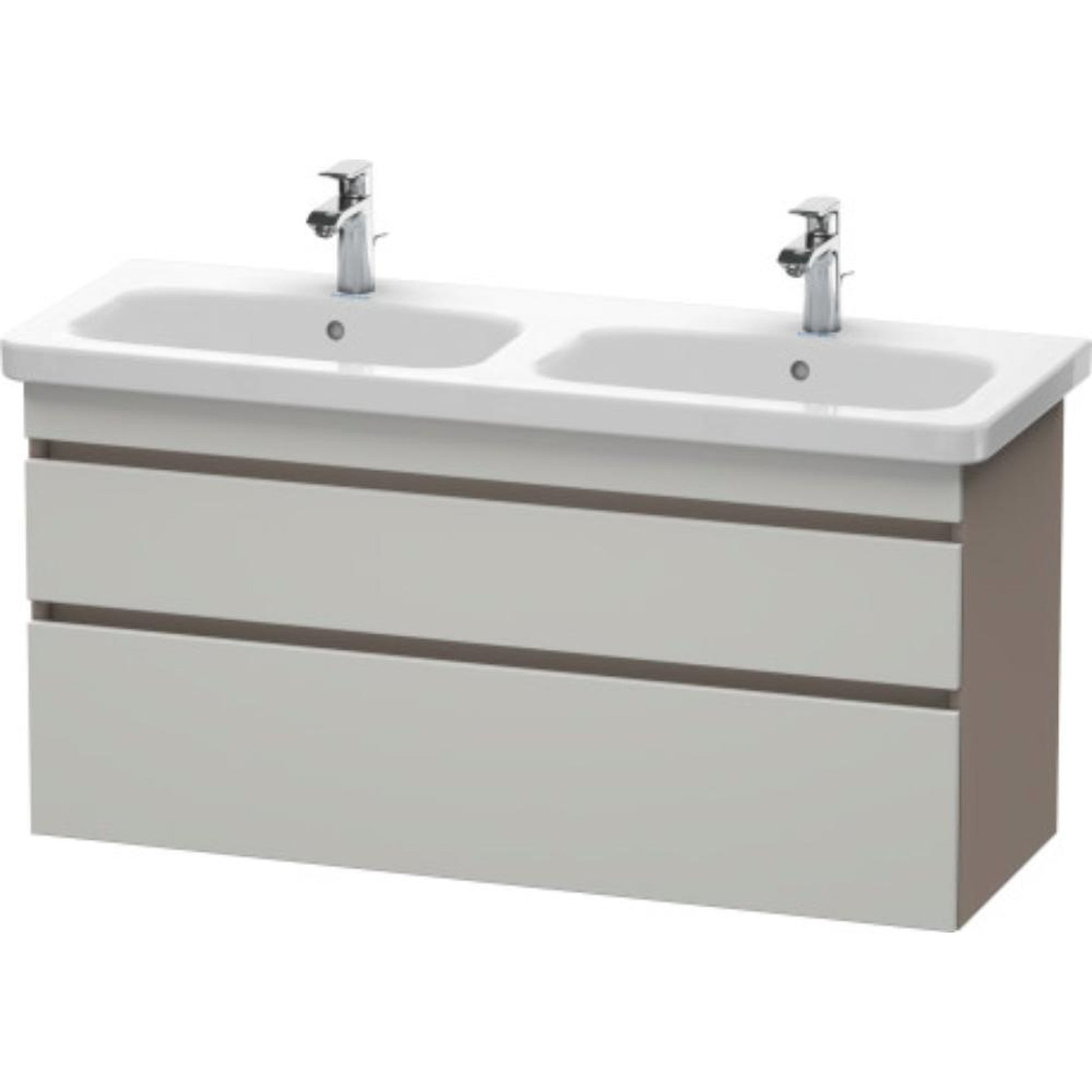 Duravit DuraStyle 48" x 24" x 18" Two Drawer Wall-Mount Vanity Unit in Concrete Grey Matt and Basalt (DS649800743)