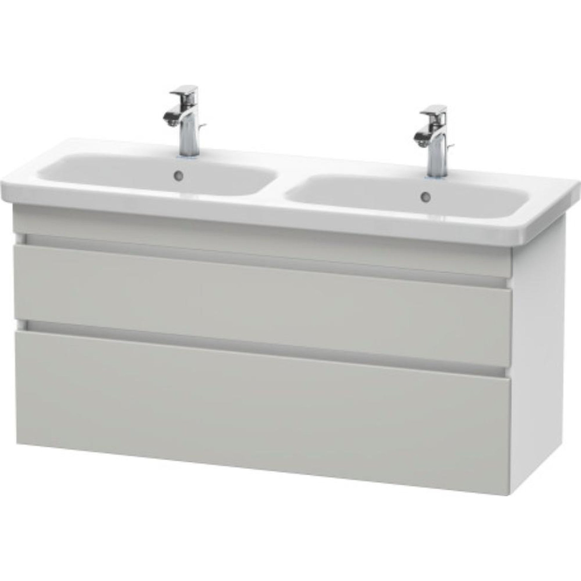Duravit DuraStyle 48" x 24" x 18" Two Drawer Wall-Mount Vanity Unit in Concrete Grey Matt and White (DS649800718)
