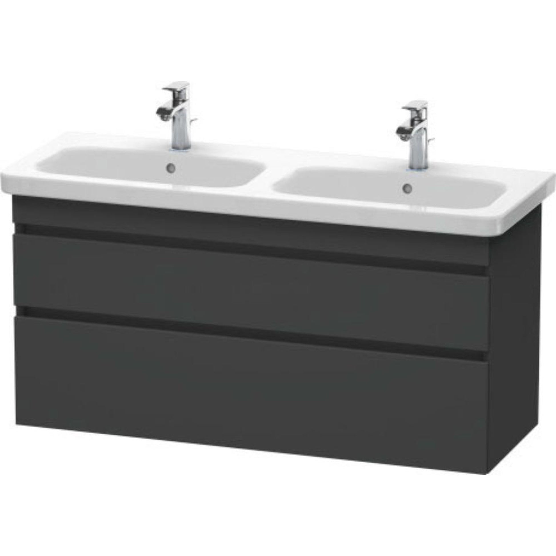 Duravit DuraStyle 48" x 24" x 18" Two Drawer Wall-Mount Vanity Unit in Graphite (DS649804949)