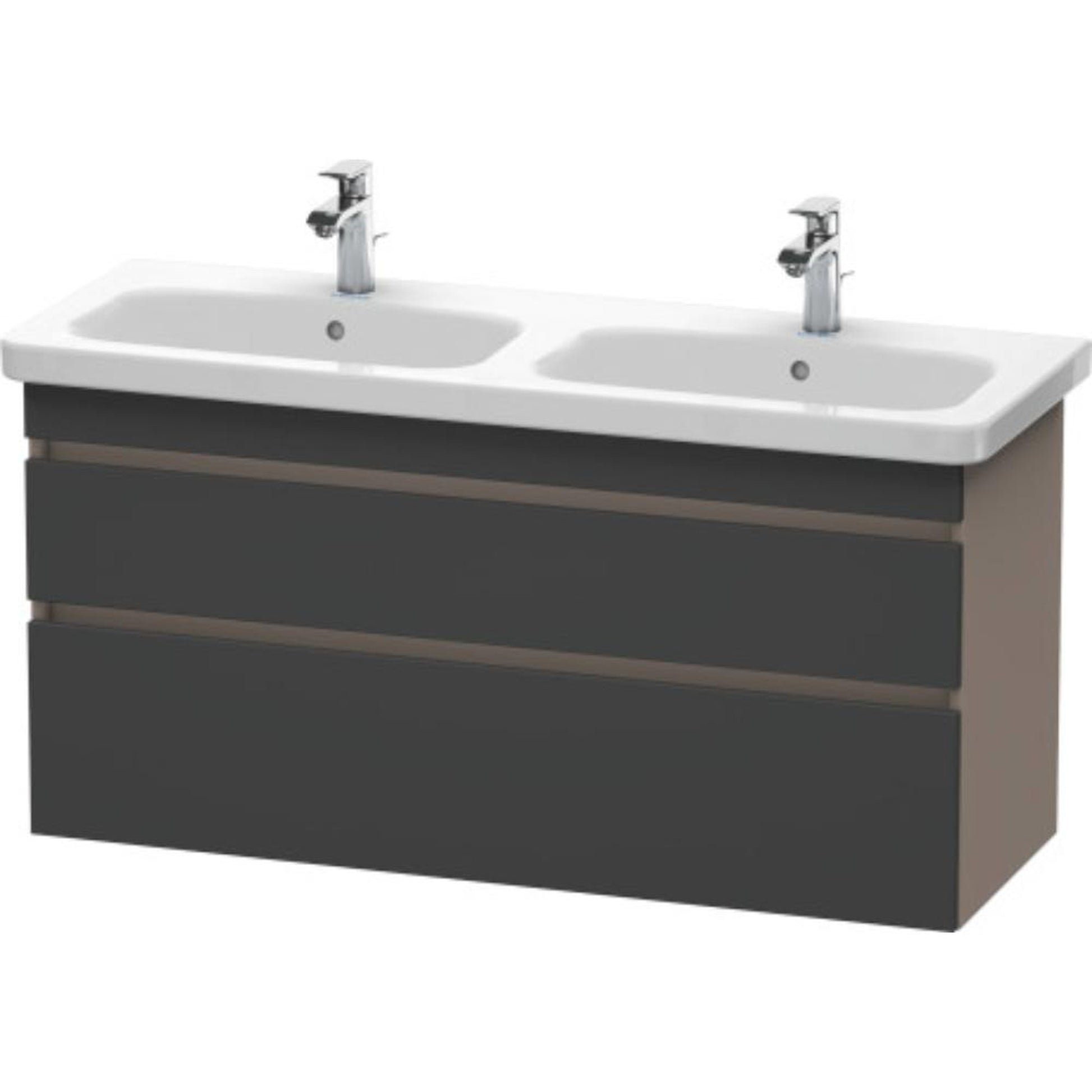 Duravit DuraStyle 48" x 24" x 18" Two Drawer Wall-Mount Vanity Unit in Graphite and Basalt (DS649804943)