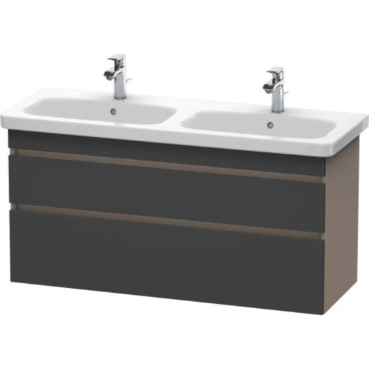Duravit DuraStyle 48" x 24" x 18" Two Drawer Wall-Mount Vanity Unit in Graphite and Basalt (DS649804943)