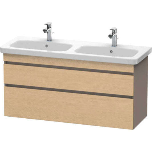 Duravit DuraStyle 48" x 24" x 18" Two Drawer Wall-Mount Vanity Unit in Natural Oak and Basalt (DS649803043)