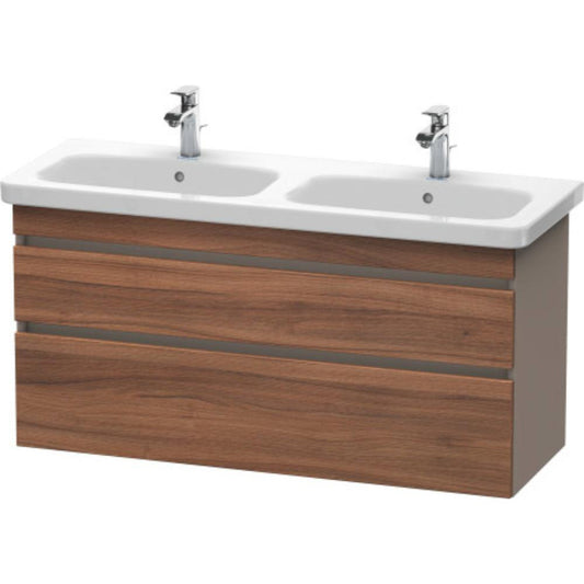 Duravit DuraStyle 48" x 24" x 18" Two Drawer Wall-Mount Vanity Unit in Natural Walnut and Basalt (DS649807943)
