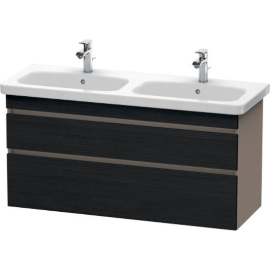 Duravit DuraStyle 48" x 24" x 18" Two Drawer Wall-Mount Vanity Unit in Oak Black and Basalt (DS649801643)
