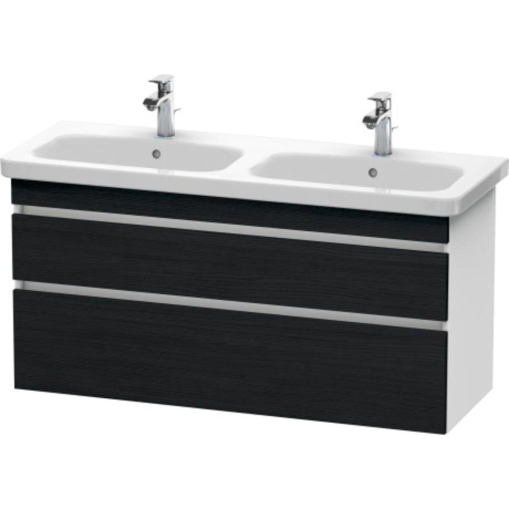 Duravit DuraStyle 48" x 24" x 18" Two Drawer Wall-Mount Vanity Unit in Oak Black and White (DS649801618)