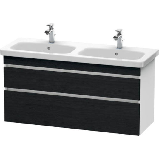 Duravit DuraStyle 48" x 24" x 18" Two Drawer Wall-Mount Vanity Unit in Oak Black and White (DS649801618)
