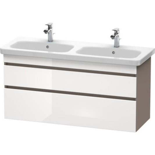 Duravit DuraStyle 48" x 24" x 18" Two Drawer Wall-Mount Vanity Unit in White High Gloss and Basalt (DS649802243)