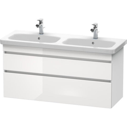 Duravit DuraStyle 48" x 24" x 18" Two Drawer Wall-Mount Vanity Unit in White High Gloss and White Matt (DS649802218)