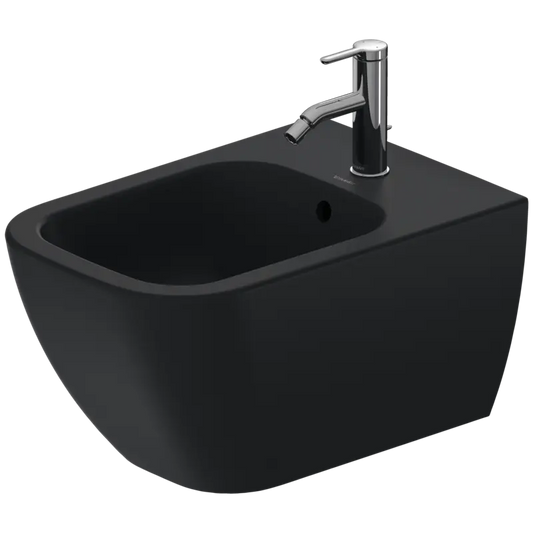 Duravit Happy D.2 14" x 21" x 11" Anthracite Wall-Mounted Bidet With WonderGliss (22581513001)