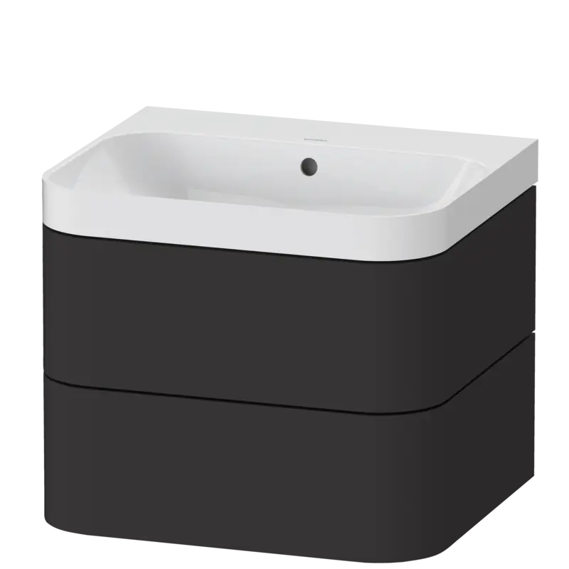 Duravit Happy D.2 23" x 19" x 19" Graphite Two Drawer C-Shaped Wall-Mount Vanity Kit (HP4345N8080)