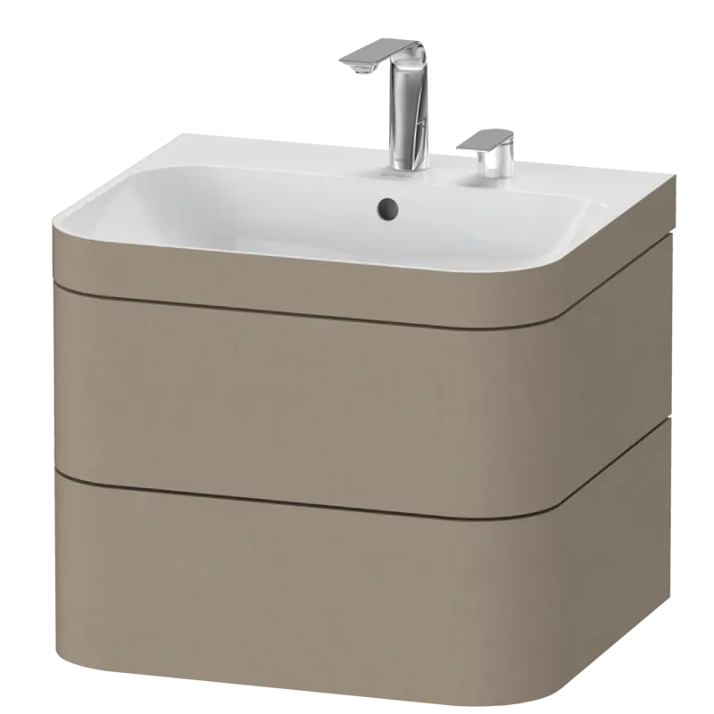 Duravit Happy D.2 23" x 19" x 19" Linen Two Drawer C-Bonded Wall-Mount Vanity Kit (HP4635E7575)