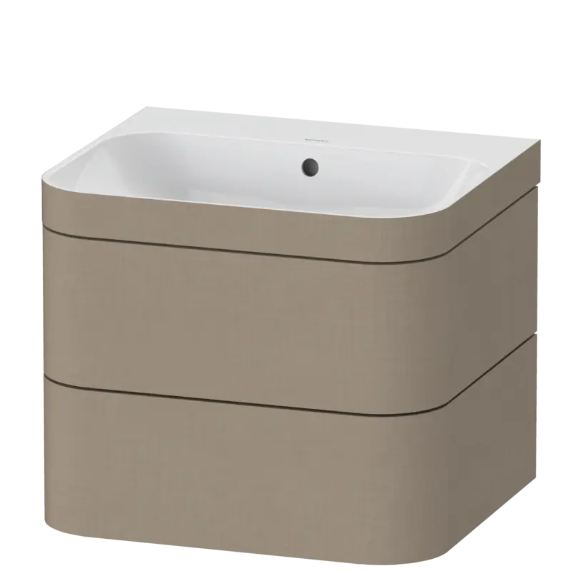 Duravit Happy D.2 23" x 19" x 19" Linen Two Drawer C-Bonded Wall-Mount Vanity Kit (HP4635N7575)