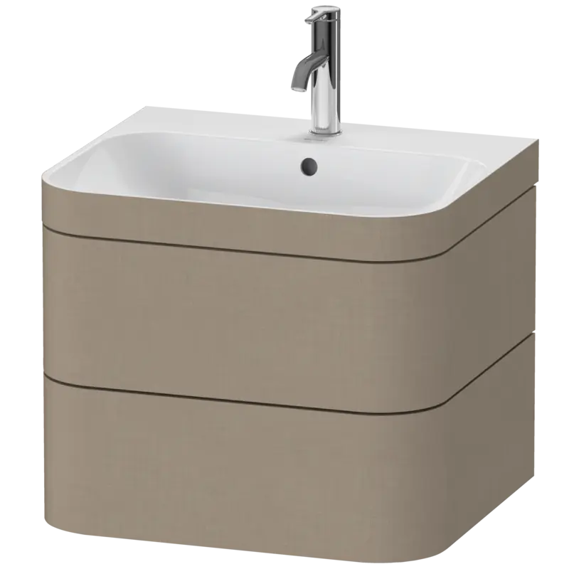 Duravit Happy D.2 23" x 19" x 19" Linen Two Drawer C-Bonded Wall-Mount Vanity Kit (HP4635O7575)