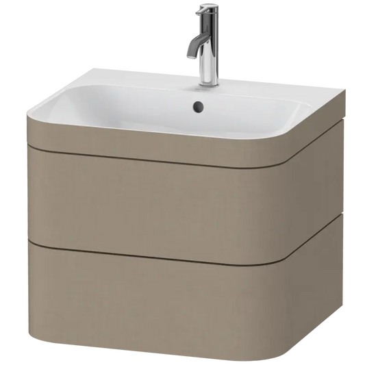 Duravit Happy D.2 23" x 19" x 19" Linen Two Drawer C-Bonded Wall-Mount Vanity Kit (HP4635O7575)