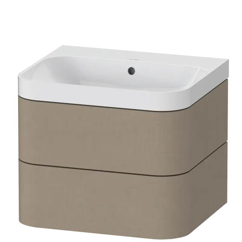 Duravit Happy D.2 23" x 19" x 19" Linen Two Drawer C-Shaped Wall-Mount Vanity Kit (HP4345N7575)