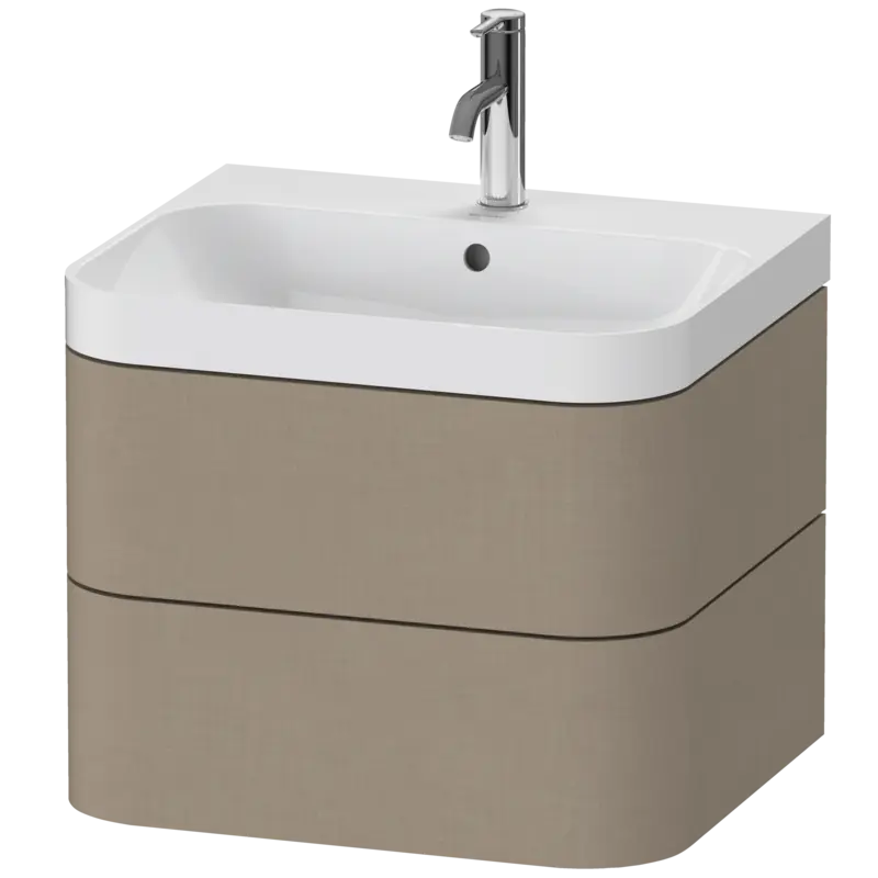 Duravit Happy D.2 23" x 19" x 19" Linen Two Drawer C-Shaped Wall-Mount Vanity Kit (HP4345O7575)