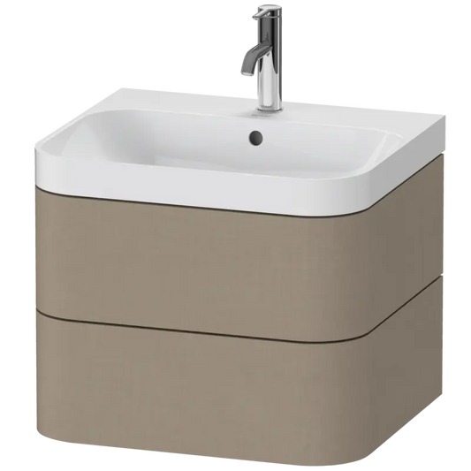 Duravit Happy D.2 23" x 19" x 19" Linen Two Drawer C-Shaped Wall-Mount Vanity Kit (HP4345O7575)