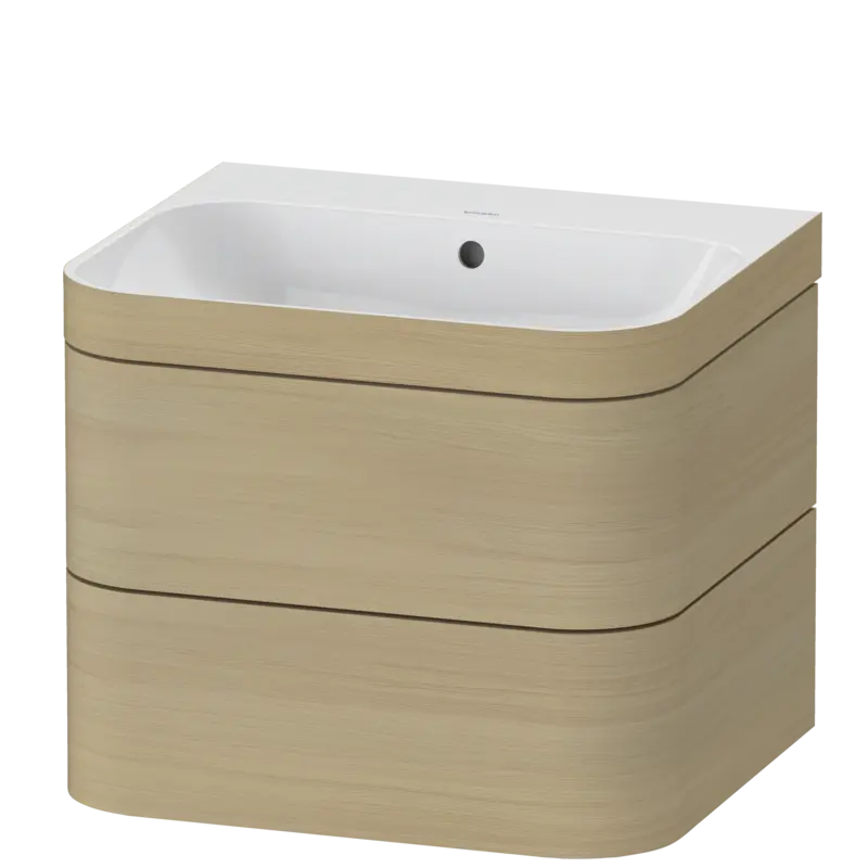 Duravit Happy D.2 23" x 19" x 19" Mediterranean Oak Two Drawer C-Bonded Wall-Mount Vanity Kit (HP4635N7171)