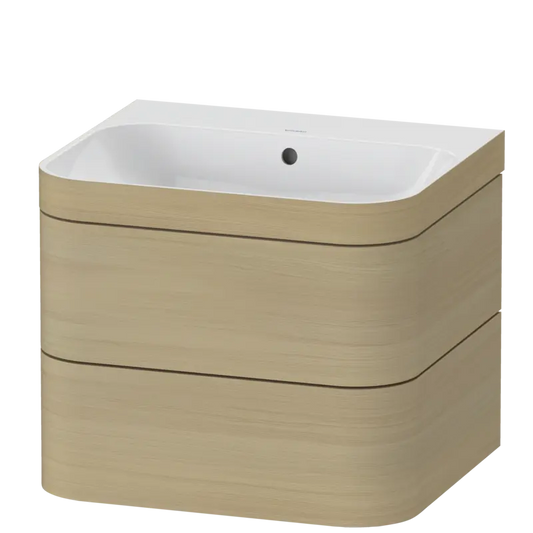 Duravit Happy D.2 23" x 19" x 19" Mediterranean Oak Two Drawer C-Bonded Wall-Mount Vanity Kit (HP4635N7171)