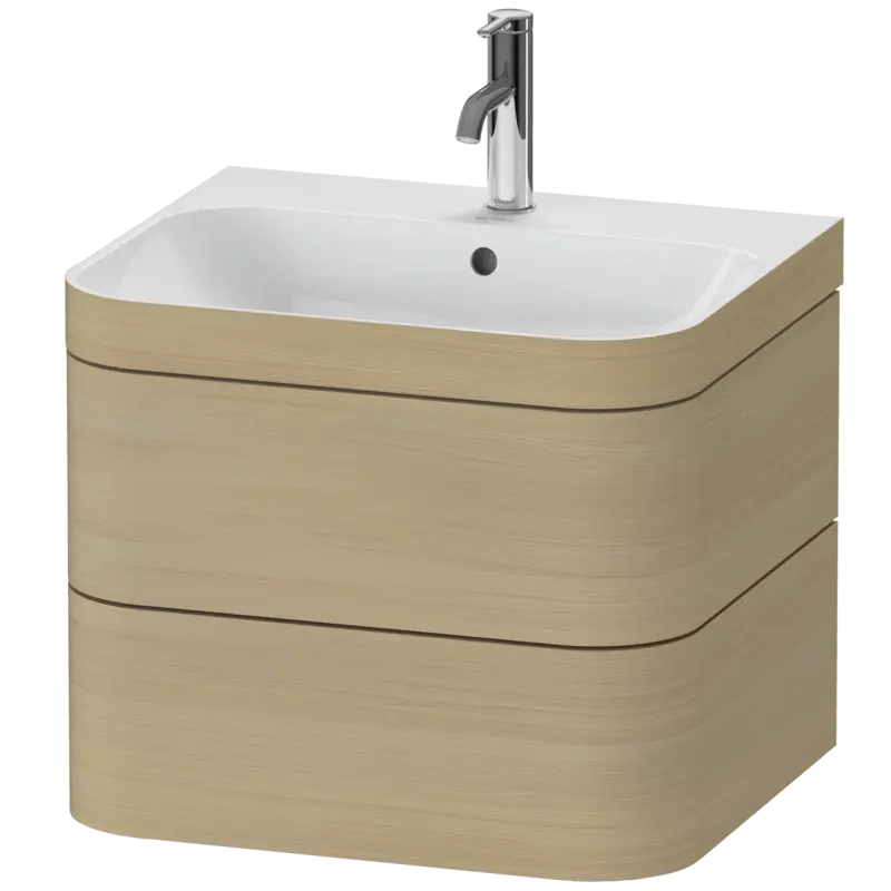 Duravit Happy D.2 23" x 19" x 19" Mediterranean Oak Two Drawer C-Bonded Wall-Mount Vanity Kit (HP4635O7171)
