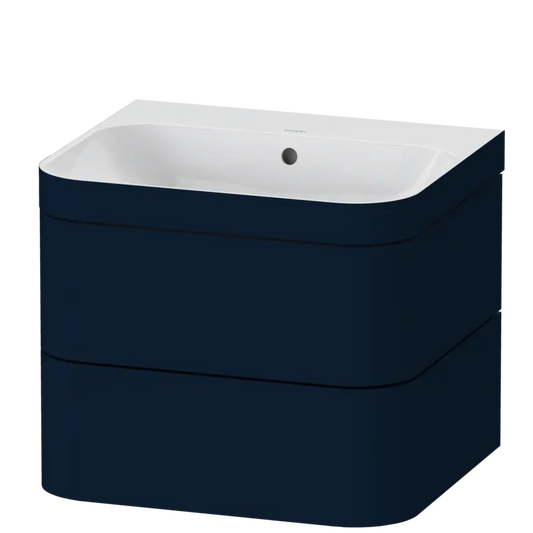 Duravit Happy D.2 23" x 19" x 19" Midnight Blue Two Drawer C-Bonded Wall-Mount Vanity Kit (HP4635N9898)