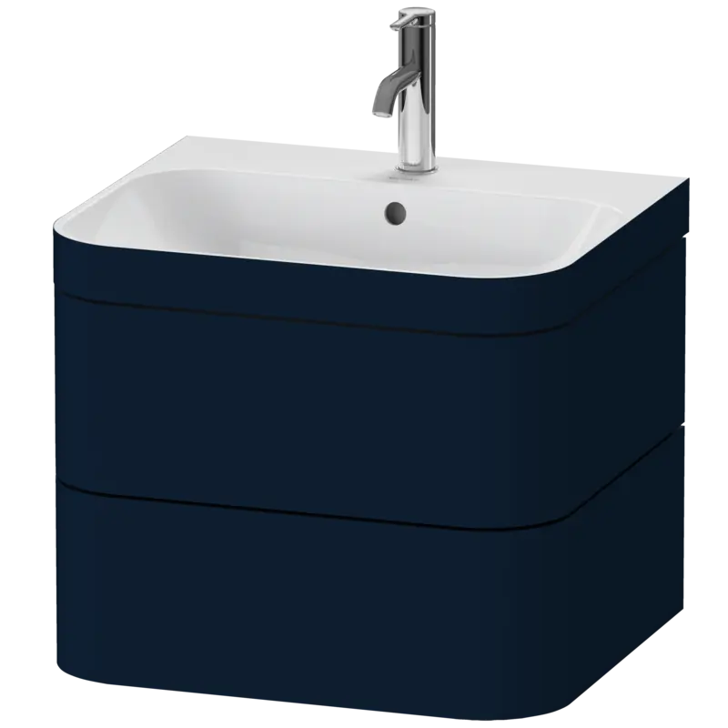 Duravit Happy D.2 23" x 19" x 19" Midnight Blue Two Drawer C-Bonded Wall-Mount Vanity Kit (HP4635O9898)