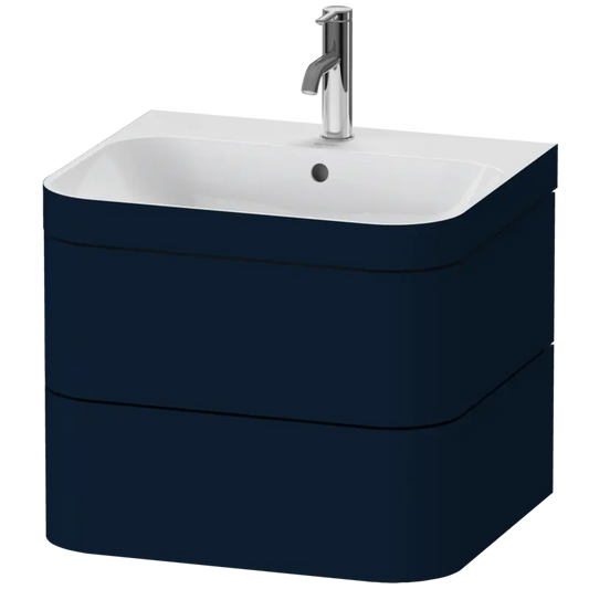 Duravit Happy D.2 23" x 19" x 19" Midnight Blue Two Drawer C-Bonded Wall-Mount Vanity Kit (HP4635O9898)