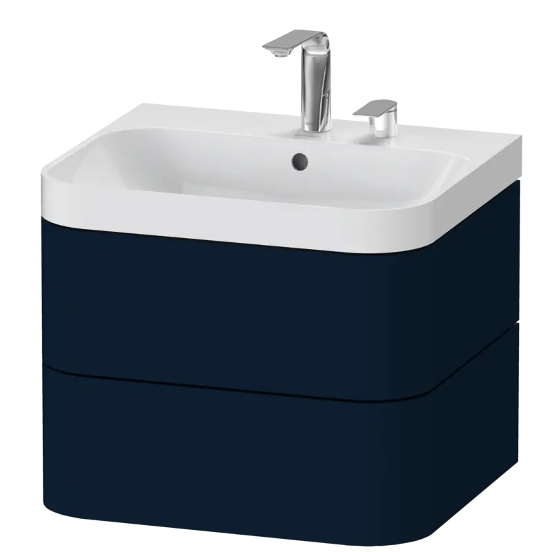 Duravit Happy D.2 23" x 19" x 19" Midnight Blue Two Drawer C-Shaped Wall-Mount Vanity Kit (HP4345E9898)