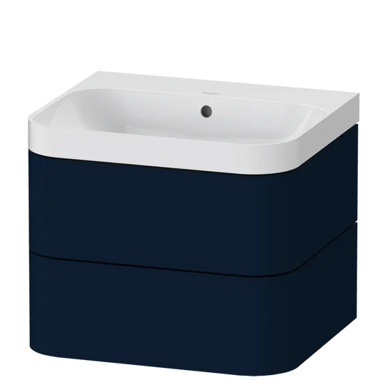Duravit Happy D.2 23" x 19" x 19" Midnight Blue Two Drawer C-Shaped Wall-Mount Vanity Kit (HP4345N9898)