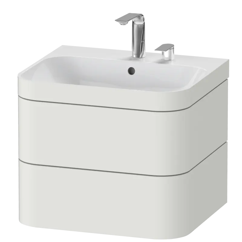Duravit Happy D.2 23" x 19" x 19" Nordic White Two Drawer C-Bonded Wall-Mount Vanity Kit (HP4635E3939)