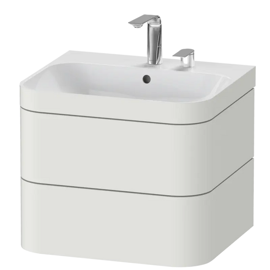 Duravit Happy D.2 23" x 19" x 19" Nordic White Two Drawer C-Bonded Wall-Mount Vanity Kit (HP4635E3939)