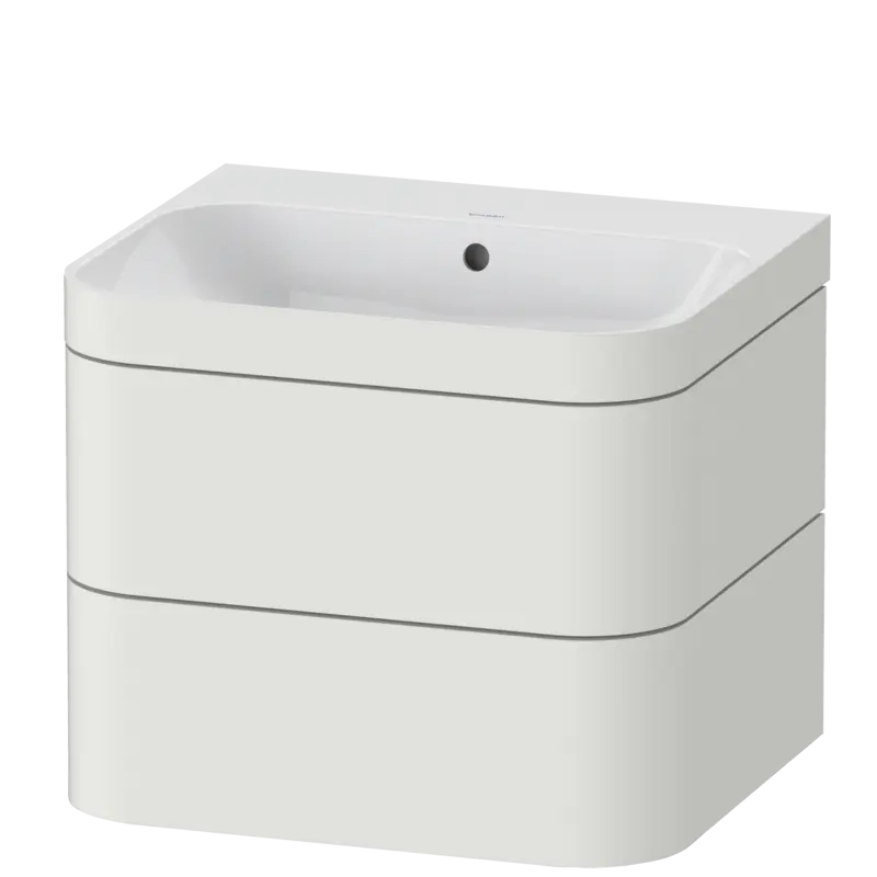 Duravit Happy D.2 23" x 19" x 19" Nordic White Two Drawer C-Bonded Wall-Mount Vanity Kit (HP4635N3939)