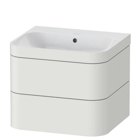 Duravit Happy D.2 23" x 19" x 19" Nordic White Two Drawer C-Bonded Wall-Mount Vanity Kit (HP4635N3939)