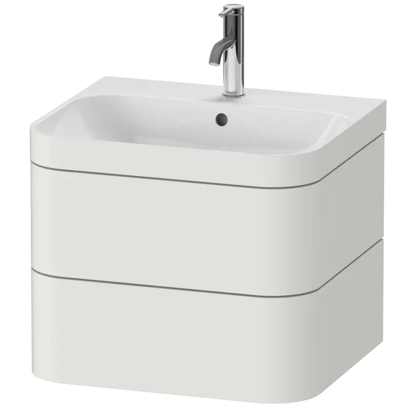 Duravit Happy D.2 23" x 19" x 19" Nordic White Two Drawer C-Bonded Wall-Mount Vanity Kit (HP4635O3939)