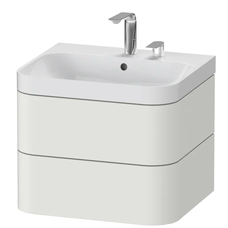 Duravit Happy D.2 23" x 19" x 19" Nordic White Two Drawer C-Shaped Wall-Mount Vanity Kit (HP4345E3939)