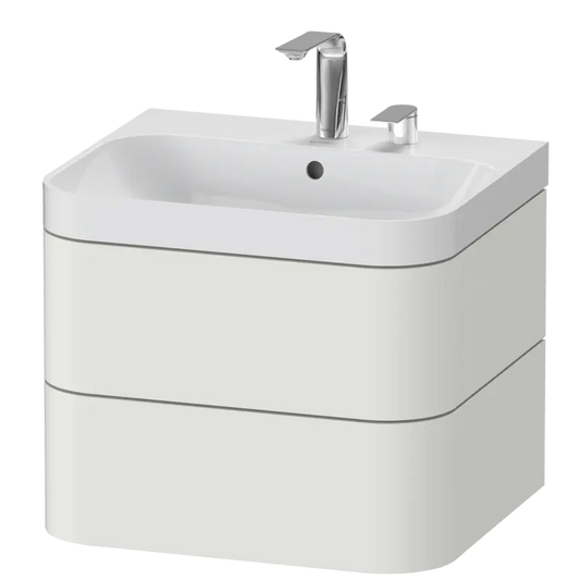 Duravit Happy D.2 23" x 19" x 19" Nordic White Two Drawer C-Shaped Wall-Mount Vanity Kit (HP4345E3939)