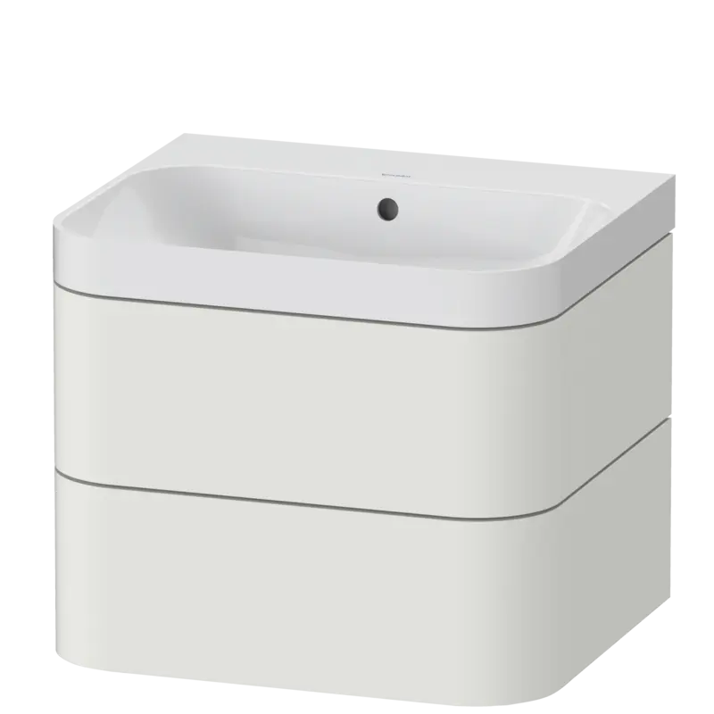 Duravit Happy D.2 23" x 19" x 19" Nordic White Two Drawer C-Shaped Wall-Mount Vanity Kit (HP4345N3939)
