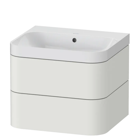 Duravit Happy D.2 23" x 19" x 19" Nordic White Two Drawer C-Shaped Wall-Mount Vanity Kit (HP4345N3939)