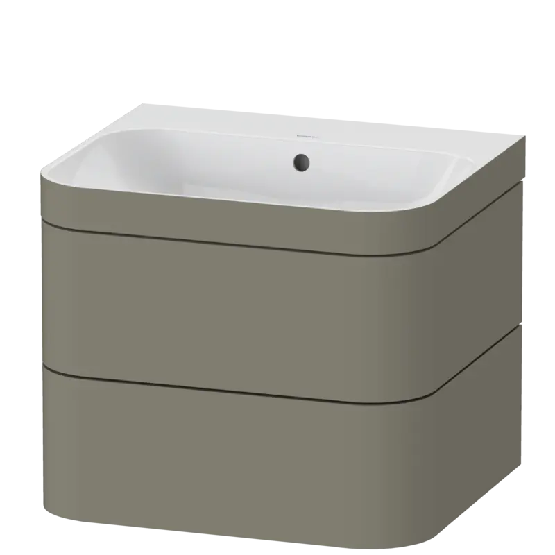 Duravit Happy D.2 23" x 19" x 19" Stone Gray Two Drawer C-Bonded Wall-Mount Vanity Kit (HP4635N9292)