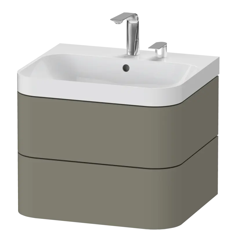 Duravit Happy D.2 23" x 19" x 19" Stone Gray Two Drawer C-Shaped Wall-Mount Vanity Kit (HP4345E9292)