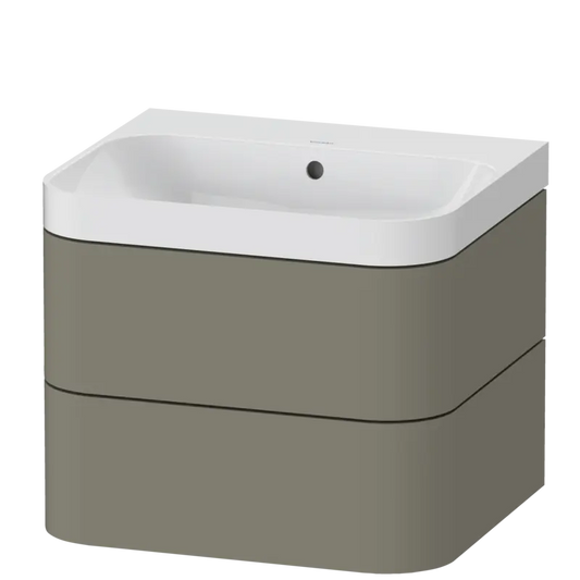 Duravit Happy D.2 23" x 19" x 19" Stone Gray Two Drawer C-Shaped Wall-Mount Vanity Kit (HP4345N9292)