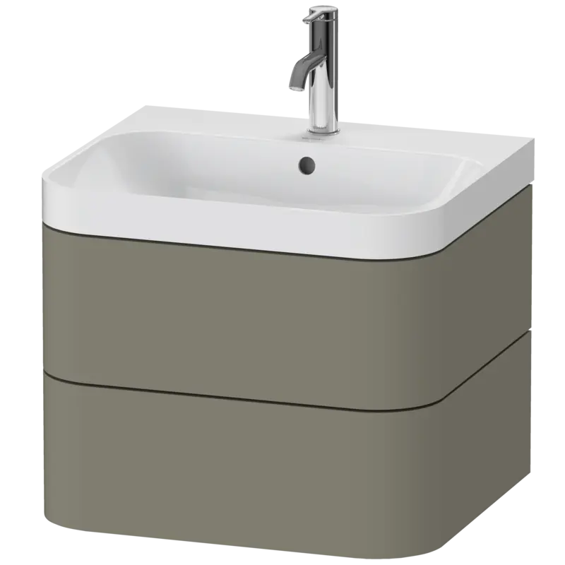Duravit Happy D.2 23" x 19" x 19" Stone Gray Two Drawer C-Shaped Wall-Mount Vanity Kit (HP4345O9292)