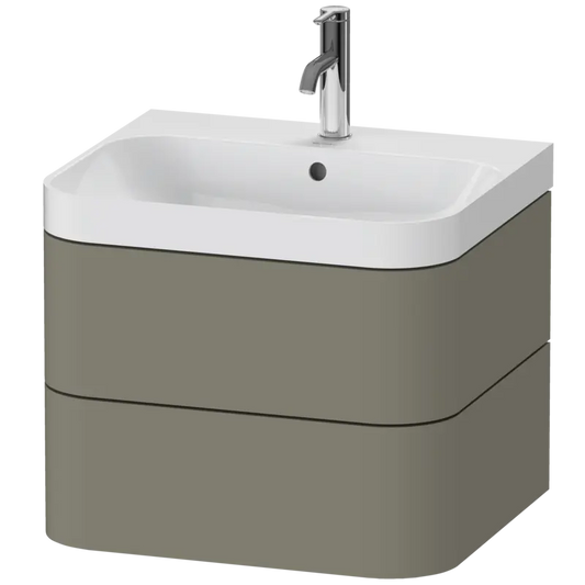 Duravit Happy D.2 23" x 19" x 19" Stone Gray Two Drawer C-Shaped Wall-Mount Vanity Kit (HP4345O9292)