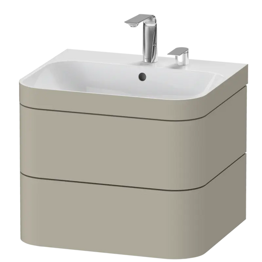Duravit Happy D.2 23" x 19" x 19" Taupe Two Drawer C-Bonded Wall-Mount Vanity Kit (HP4635E6060)
