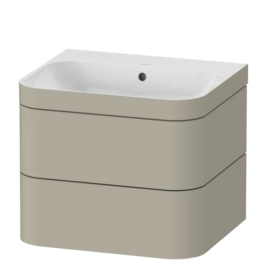 Duravit Happy D.2 23" x 19" x 19" Taupe Two Drawer C-Bonded Wall-Mount Vanity Kit (HP4635N6060)