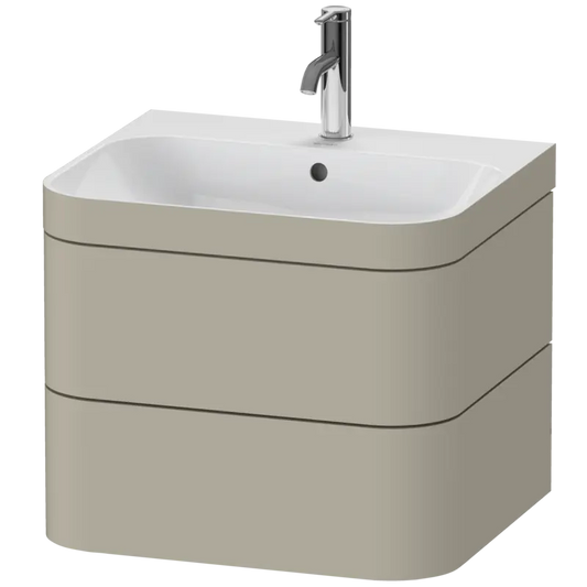 Duravit Happy D.2 23" x 19" x 19" Taupe Two Drawer C-Bonded Wall-Mount Vanity Kit (HP4635O6060)