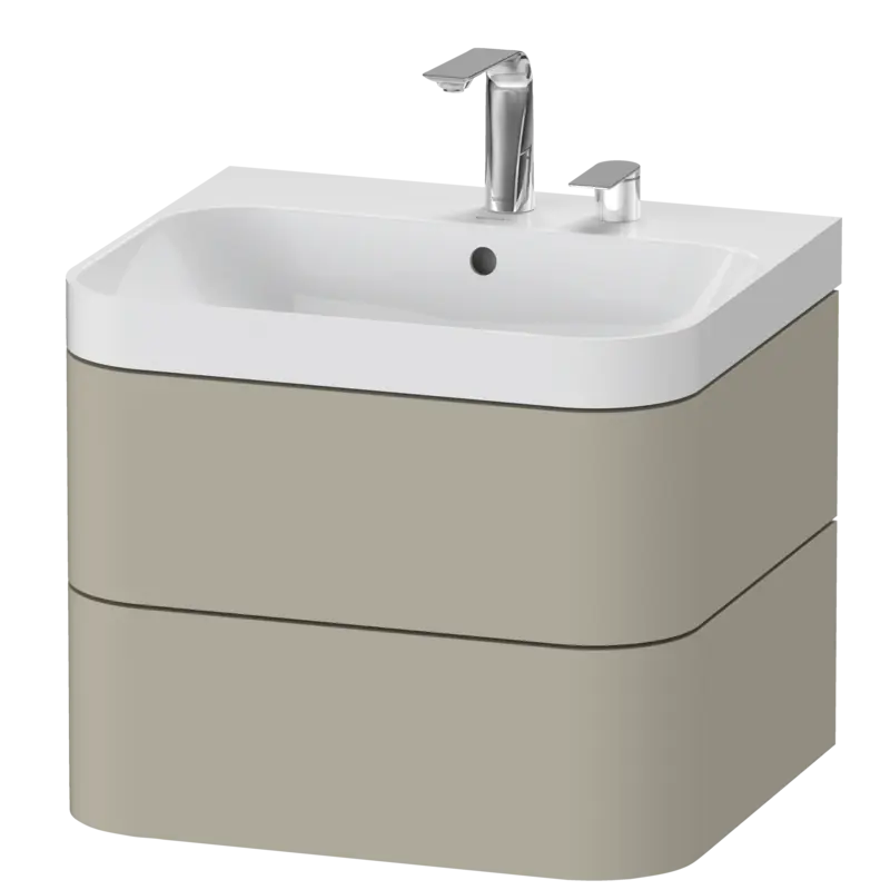 Duravit Happy D.2 23" x 19" x 19" Taupe Two Drawer C-Shaped Wall-Mount Vanity Kit (HP4345E6060)