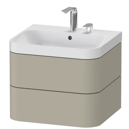 Duravit Happy D.2 23" x 19" x 19" Taupe Two Drawer C-Shaped Wall-Mount Vanity Kit (HP4345E6060)