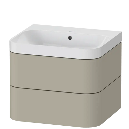 Duravit Happy D.2 23" x 19" x 19" Taupe Two Drawer C-Shaped Wall-Mount Vanity Kit (HP4345N6060)